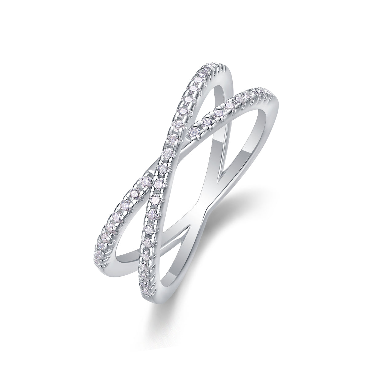 The Deco Double Band | Moissanite, Sterling Silver