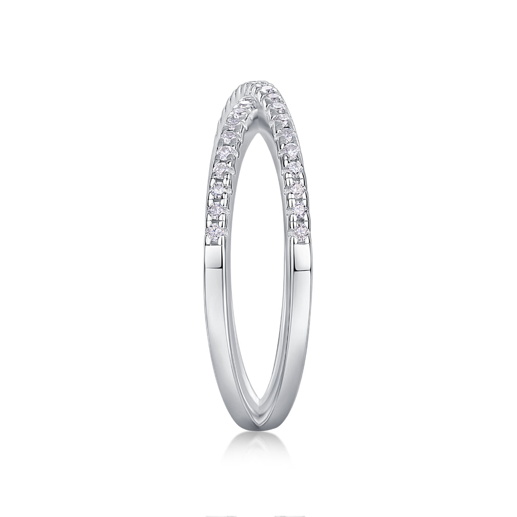 The Deco Double Band | Moissanite, Sterling Silver