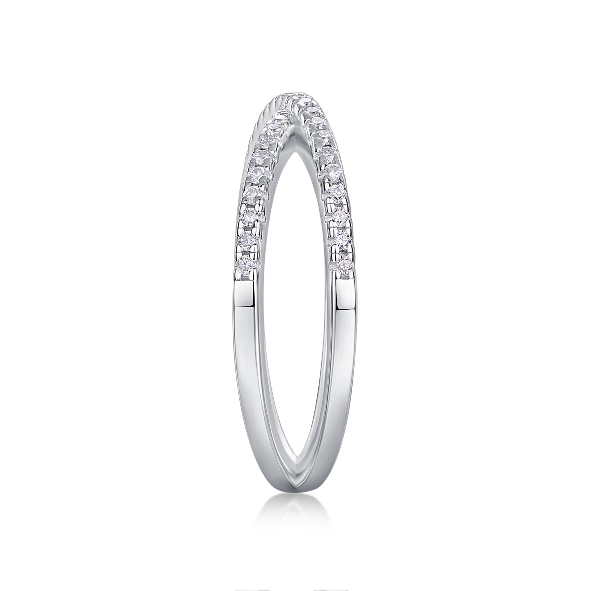 The Deco Double Band | Moissanite, Sterling Silver