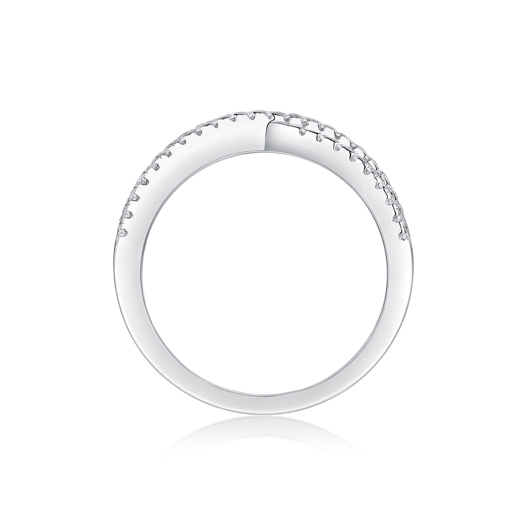 The Deco Double Band | Moissanite, Sterling Silver