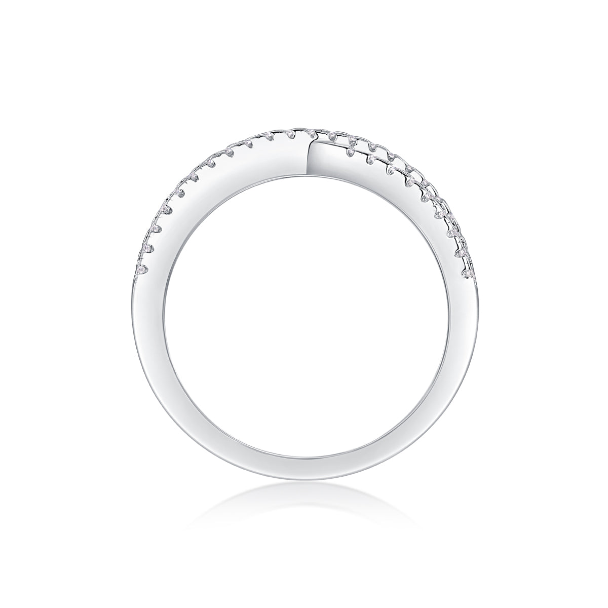 The Deco Double Band | Moissanite, Sterling Silver