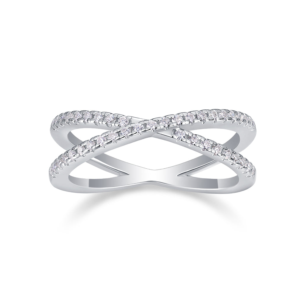 The Deco Double Band | Moissanite, Sterling Silver