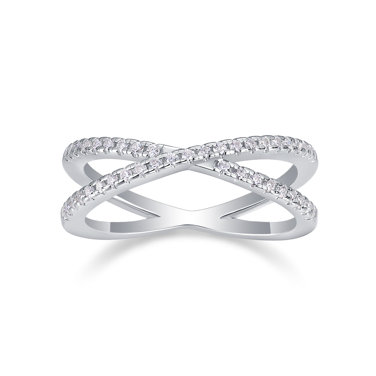 The Deco Double Band | Moissanite, Sterling Silver