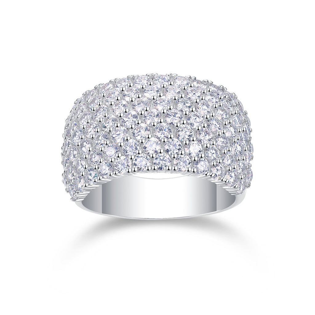 Luxury Ring Wide Diamond Moissanite Row