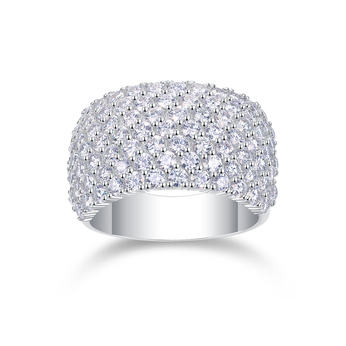 Luxury Ring Wide Diamond Moissanite Row
