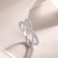 The Deco Double Band | Moissanite, Sterling Silver